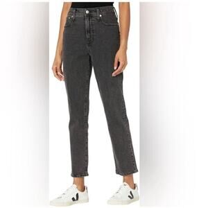 Madewell The Perfect Vintage Jean Black Wash Crop Mid Rise Sz 23 Tapered Leg Y2K